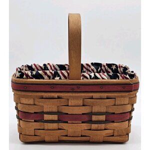 Longaberger 1994 All American Candle Basket Small Liner & Protector 4th of July